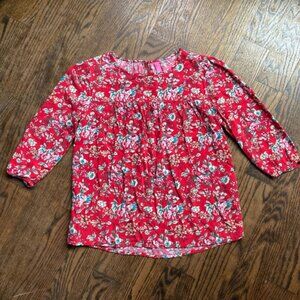 Girls WC Blouse 10/12 Red Floral